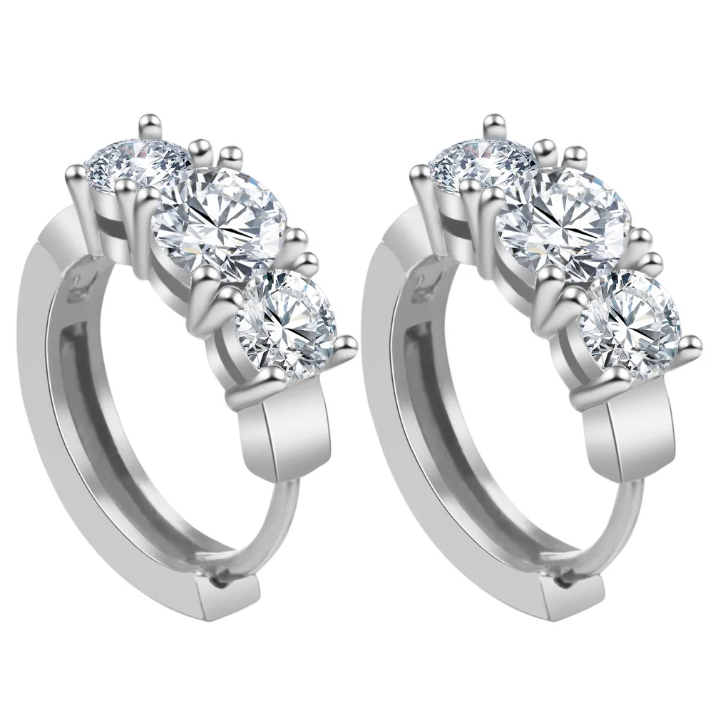 

Fashion Crystal Small Hoop Earrings Gold Filled Jewelry For Wome Party Gift CZ Zircon Hoop Earring Fashion Wedding Jewelry