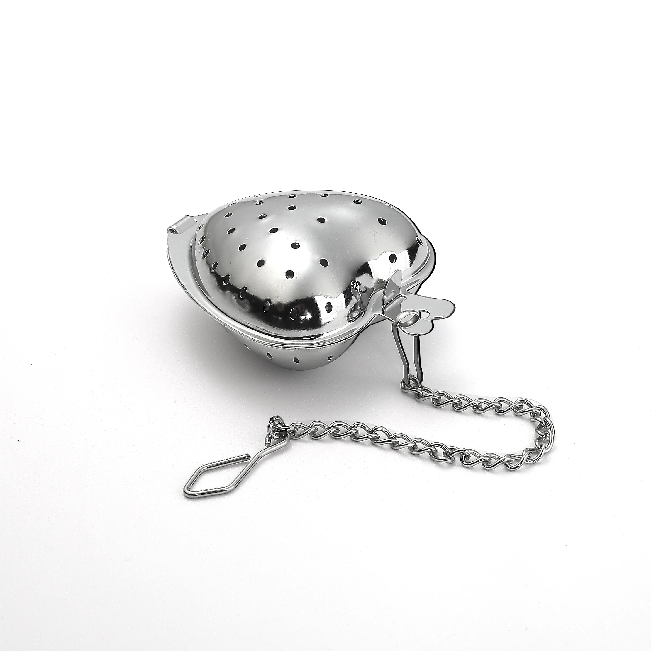 

Factory wholesale Stainless steel Heart shape tea infuser tea strainer with chain