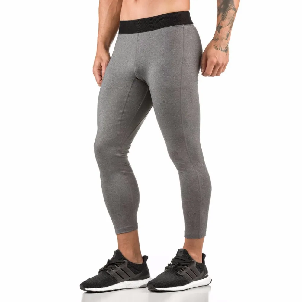 Mens Technical Grey Functional Workout Leggings Long Pants - Buy Long ...