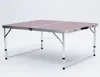 Outdoor lightweight aluminum folding table with adjustable height legs