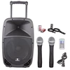 Portable 15-Inch 800 W Rechargeable wireless Powered Dj Speaker box with Bluetooth USB SD Card Reader