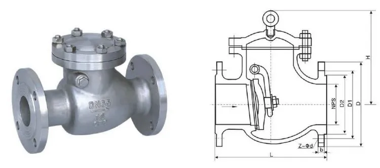 Covna Dn200 150lb Double Flange Type Ansi Wcb Water Non-return Swing ...