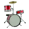 3-Piece Junior Drum Set with Crash Cymbal, Drumsticks, and Accessories, Red