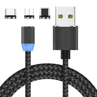 

Phone Accessories Mobile Magnetic Usb Data Cable Micro Braided Usb Cable 3 In 1 Charger Cable