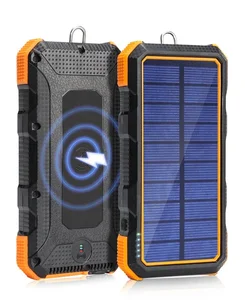 Portable Qi Wireless Solar Power Bank 20000 mAh
