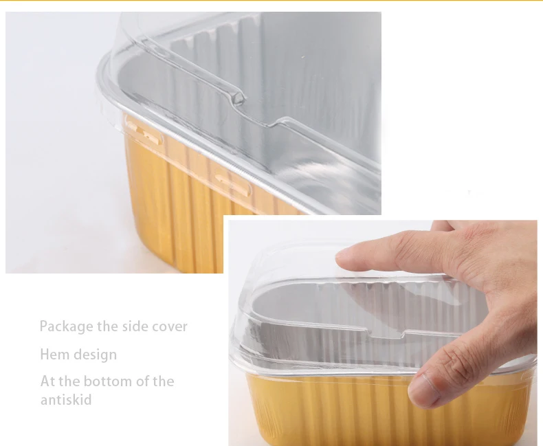 Disposable ColoredCoated SquareAluminiumFoilContainerFor Food