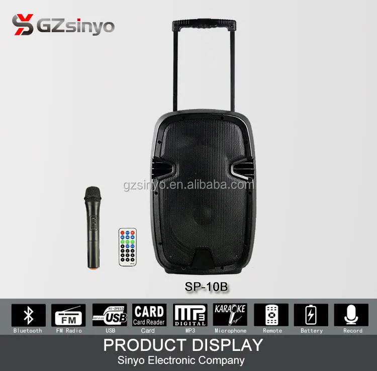 10 Inch Karaoke Ibastek Portable Trolley Speaker With Battery And