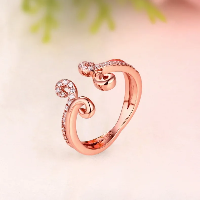 

New Model Simple Style 925 Silver Rose Gold Plated Zircon Ring, Picture