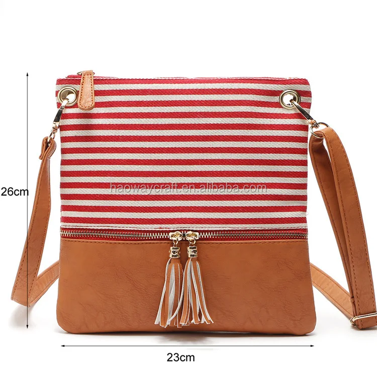 New Arrival Good Quality Stripe Crossbody Bag Monogram Canvas Women Clutch Bags - Buy Stripe ...
