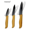 FINDKING High quality Bamboo handle with black blade 3 pcs Ceramic Knife Set