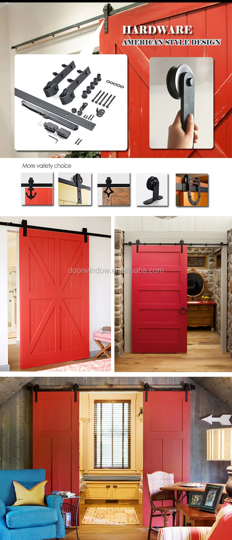 used solid wood interior doors Simple drawing X type design wooden sliding door for home