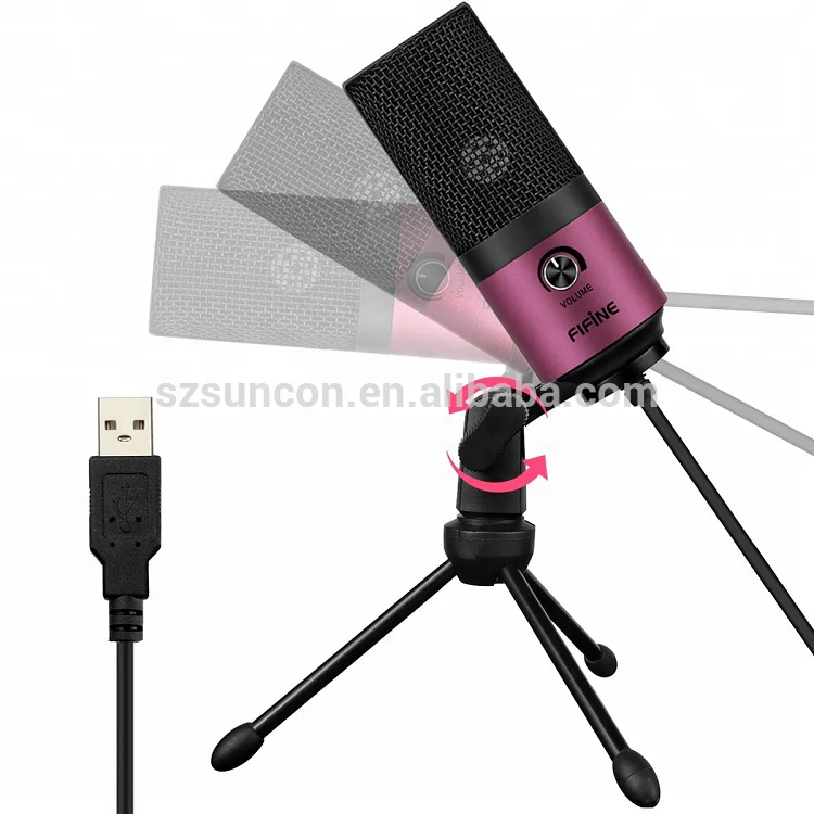 

Fifine Usb Podcast Condenser Microphone Recording On Laptop, No Need Sound Card Interface and Phantom Power, Rose red