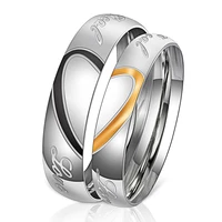 

Wedding Decoration Real Love Engraved Stainless Steel Couple Ring R211