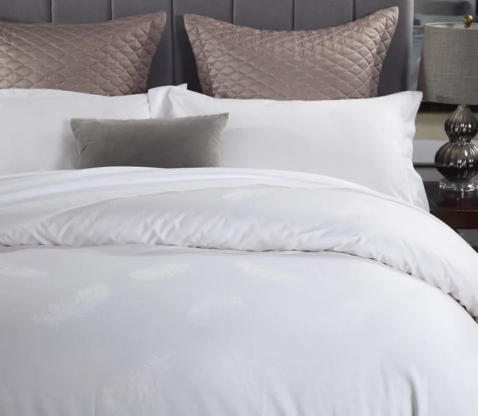 100 Cotton 60*80s 400tc Luxury Quality Sateen White Hilton Hotel