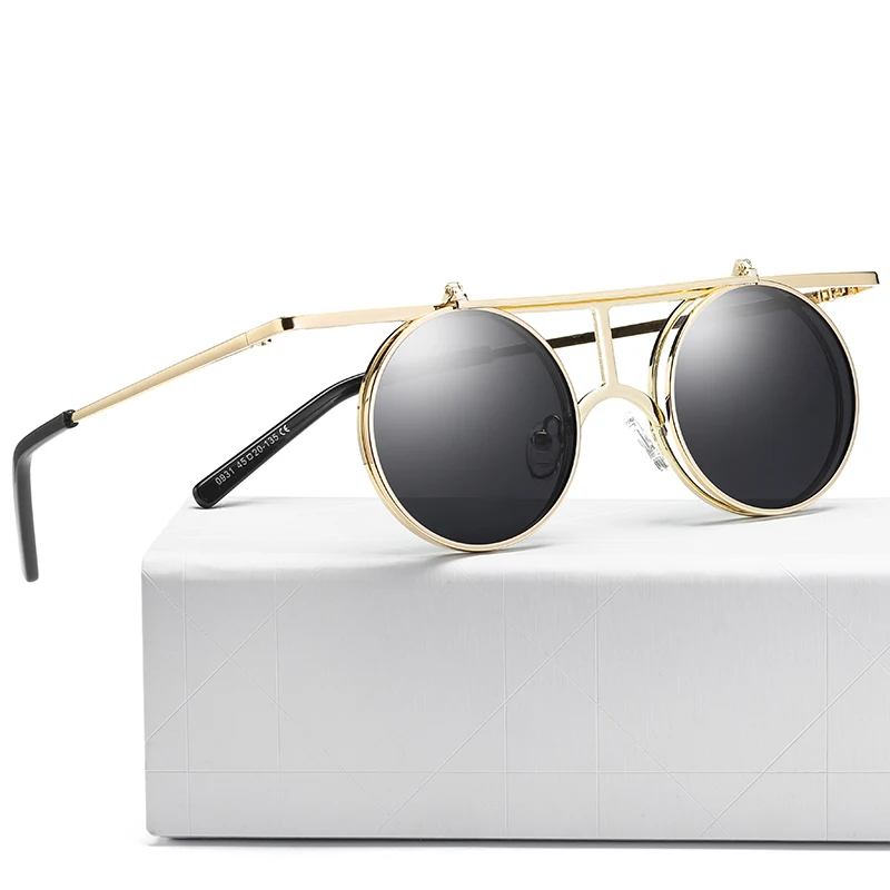 

2019 Brand Design Round Vintage Mens and Womens Polarized Sunglasses