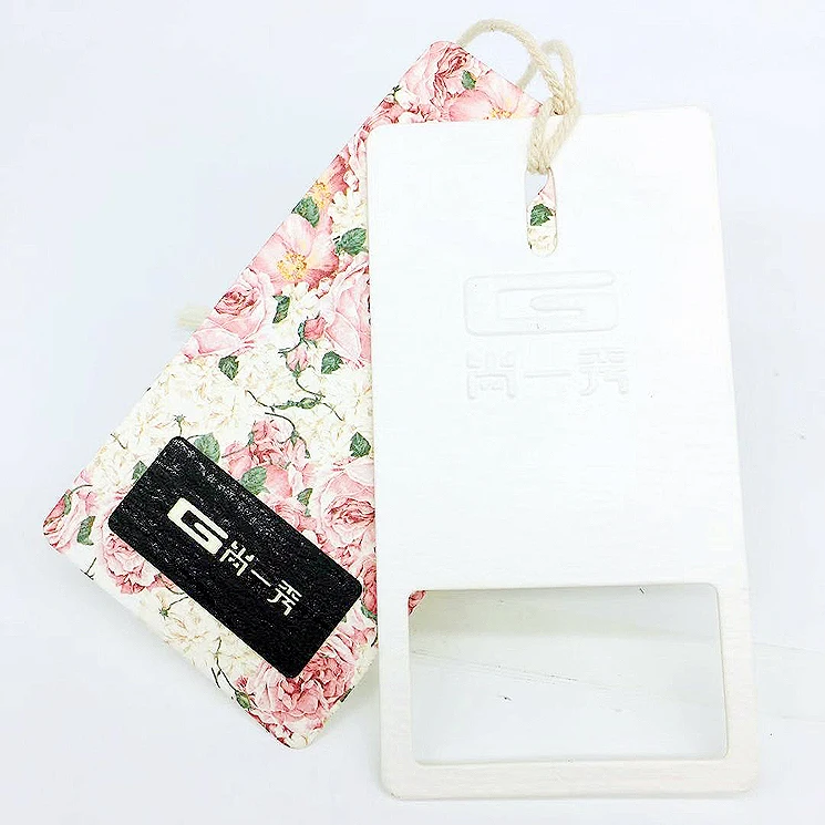 

Garment Embossed Cardboard Fancy Paper Hang Tag Custom for Apparel Clothing Accessories