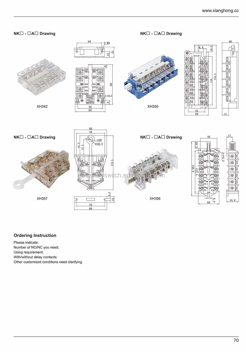 Vaccum contactor auxiliary switch