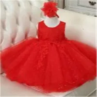 

1 years old baby birthday party dress white girls puffy dresses for kids flower girl dress for wedding