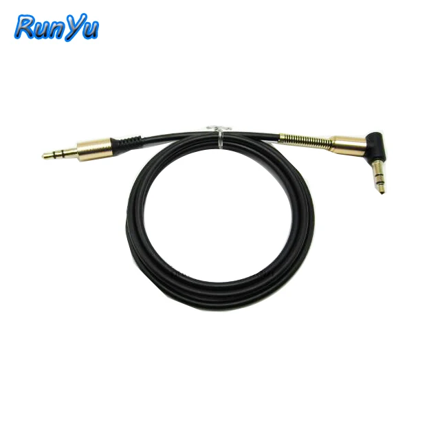 

New 90 degree head spring audio cable 3.5MM recording cable aux audio car AUX audio cable