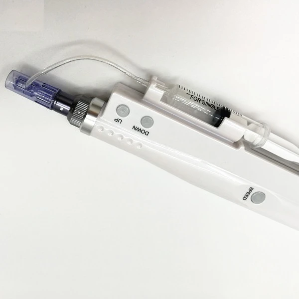 

Portable Electric Mini 2 in 1 nano Meso Injector Dermapen Micro Needle Mesotherapy Pen, White