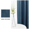 Textured Linen Eyelet Curtain Panels for Bedroom Room Darkening Window Panels Blackout Curtains for Living Room