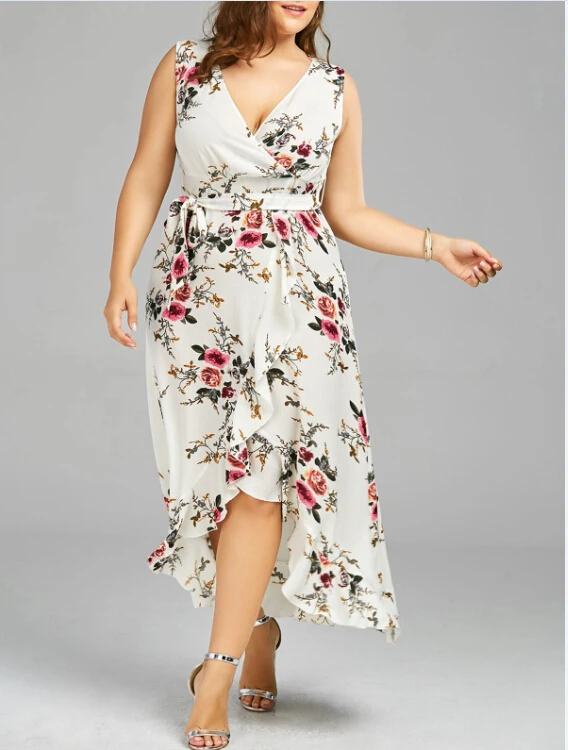 Plus Size Floral Casual Chiffon Maxi Dresses - Buy Chiffon Maxi Dresses ...