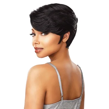 Human Hair Short Wave Wigs For Black White Women Topper Hairpiece