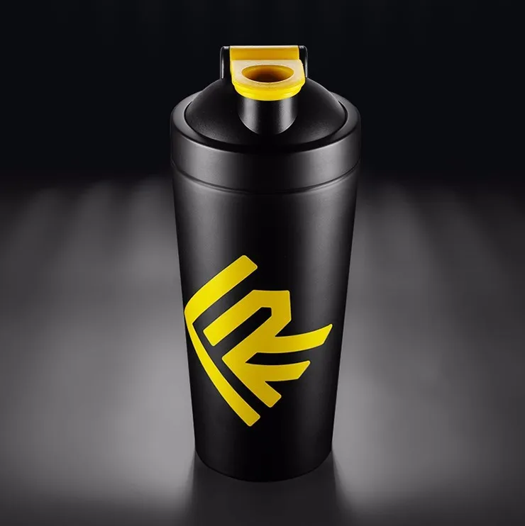 

750ml Matte black Color Sport Shaker Bottle Protein with Yellow Lid, Green,red,white,,and etc.