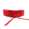 New Fashion Women belt Soft Leather Wide Self Tie Wrap Around Waist Band Dress Y1