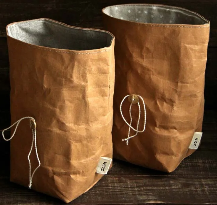 Customize Printed Brown Biodegradable Washed Food Kraft Paper Packing