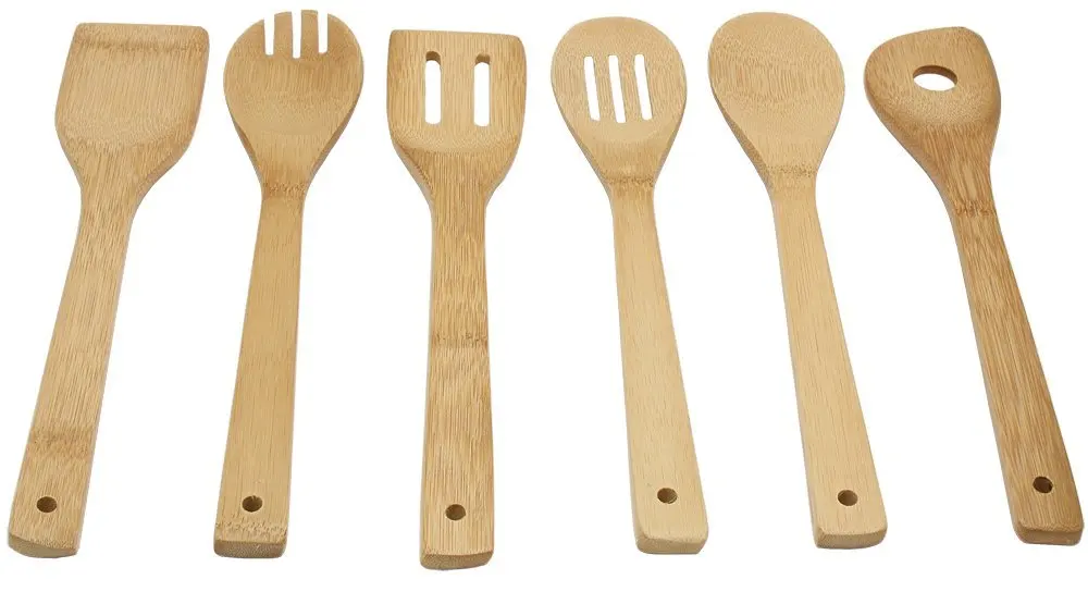 2019 Best Selling Eco Friendly 7 Pcs Bamboo Kitchen Utensil Set Premium