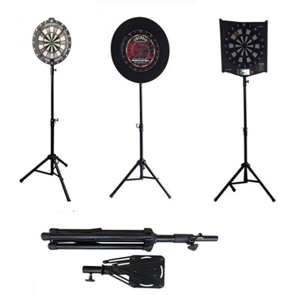 

Whole Set Portable Freestanding Dartboard Stand+Dartboard+Surround+Dart Set+Case, Black