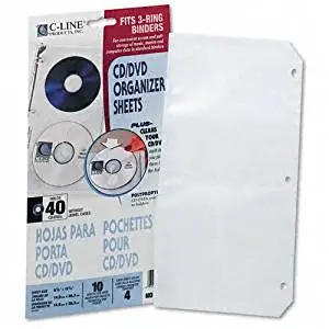 C-Line : Two-Sided Disc Refill Sheet for Three-Ring Binder, Clear/White, 10 per Pack -:- Sold as 2 Packs of - 10 - / - Total of 20 Each