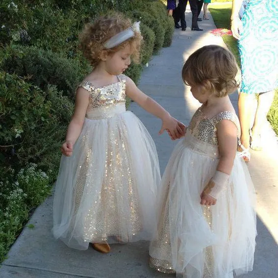 white sparkly flower girl dresses