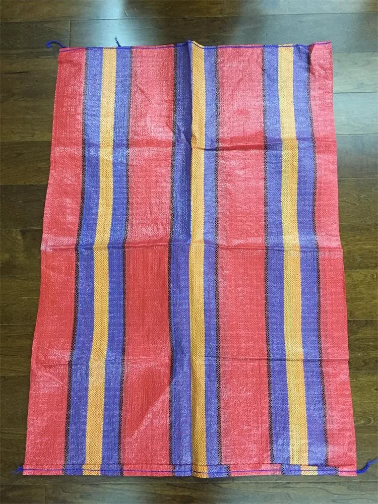 China hotsale laminated pp woven shopping bagcolorful stripe  packing vegetables, friuts export to Africa