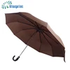 new design windproof custom curved handle fold umbrella