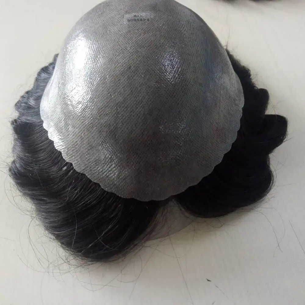 

Qingdao 100% indian remy human hair pu hair toupee