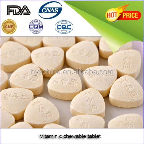 Customized size 500mg 1000mg chewable vitamin c tablet