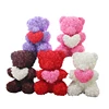 Valentine's plush bear toys gift plush white teddy bear with red heart plush hot sale bear soft cute toy gift