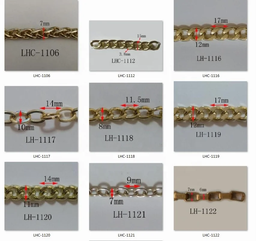 High quality decorative metal handbag chain suppliers of bags metal accessories detachable metal purse chains