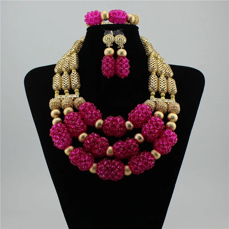 

2018 Latest Big Nigerian Wedding African Beads Jewelry Sets Coral Fashion Dubai New Jewelry Sets For Women, Picture