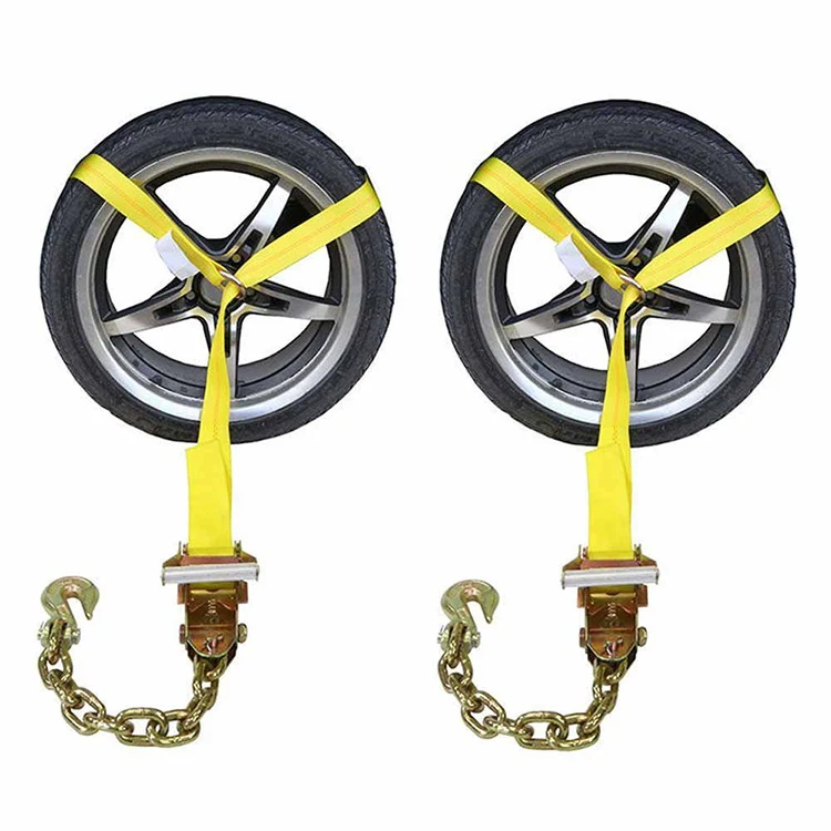 Tie Down Strap Side Mount Wheel Net With Cam Buckle & 2 Ratchets Wheel