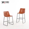 Wholesale leather contemporary high chair industrial furniture kitchen bar stool with back