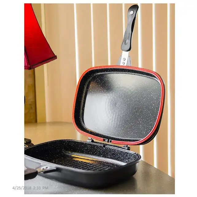 
Non-stick Aluminum Double Sided Grill Pan 
