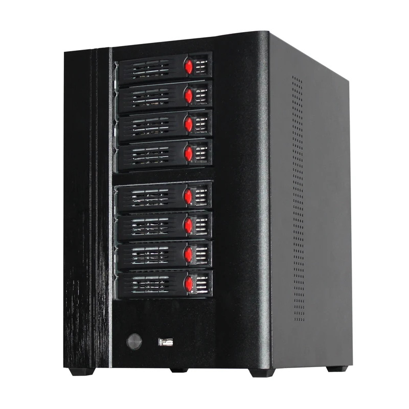 

Wholesale factory price 8 bay server case network nas storage server mini itx case with hot swap