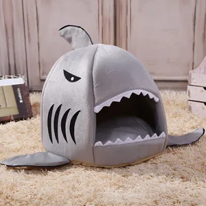 cage cave felt little indoor collapsible double luxury canopy covered soft elevated house shark nest pet bed for cat dog