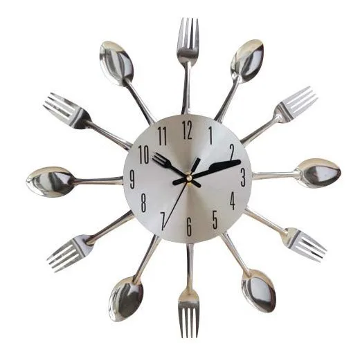 Very Cheap Kitchen Clock Unique Spoon And Fork wall Clock For Home Decor
