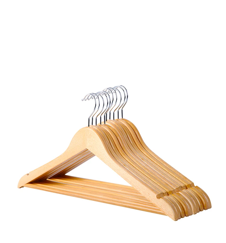 

YIKAI Luxury Customized Heavy Duty Wardrobe Wooden Hanger for Coat, Natural