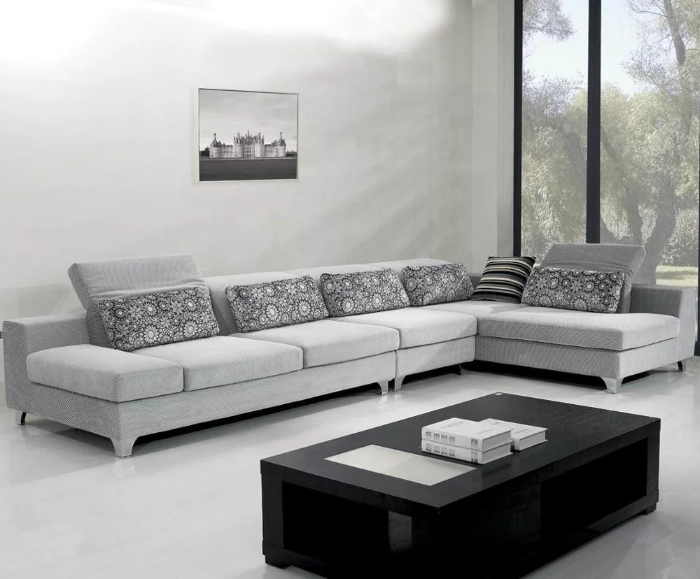 New Arrival Modern Living Room Wooden Furniture Corner Sofa Set