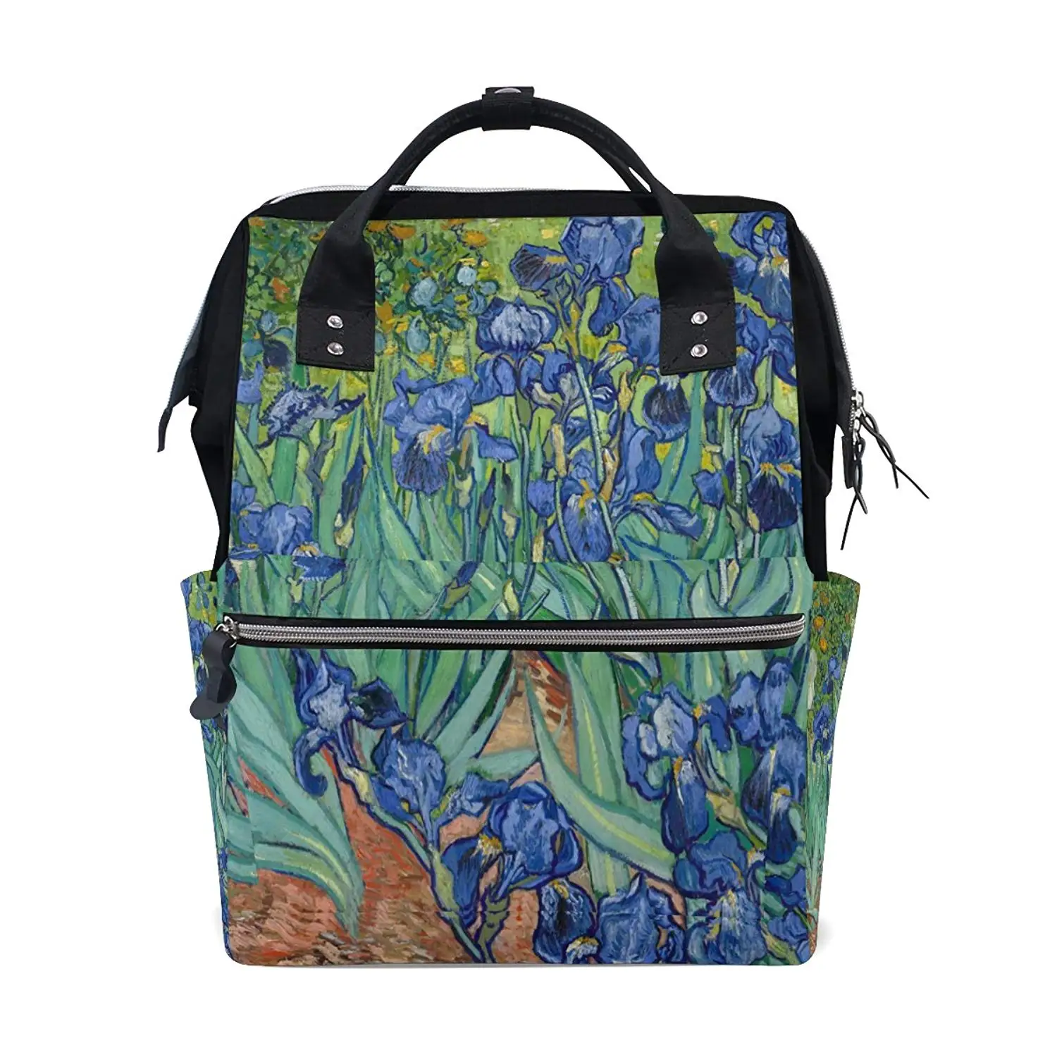 imobaby Amazing Iris Art Changing Bags Large Capacity Handbags Canvas Shoulder Bag Backpack